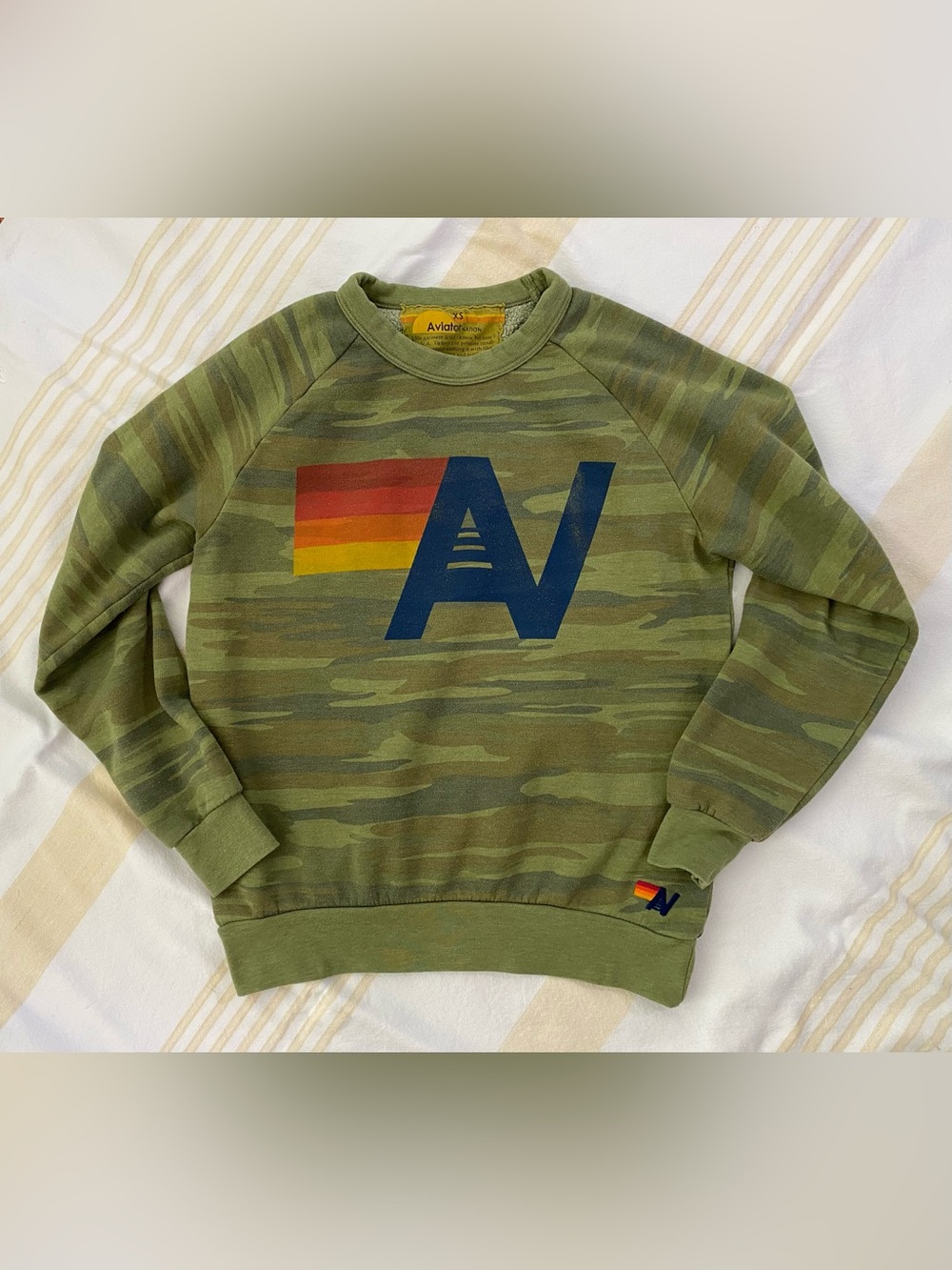 Aviator Nation Logo Crewneck Sweatshirt // Camo